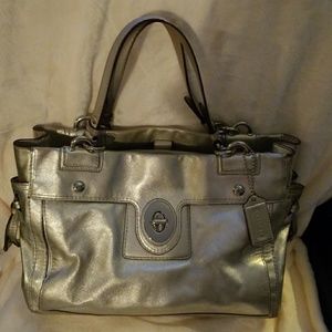 Coach silver shoulder bag
